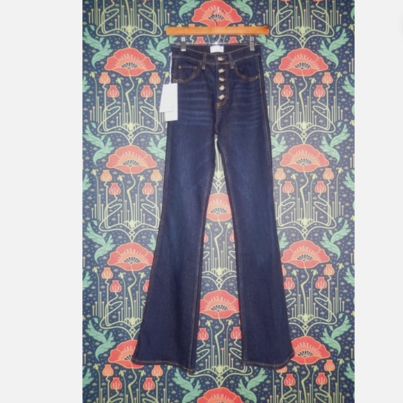 Boyish Ricky Blue Steel High Waist Flare Button Fly Jeans Nwt 24 - Picture 3 of 7